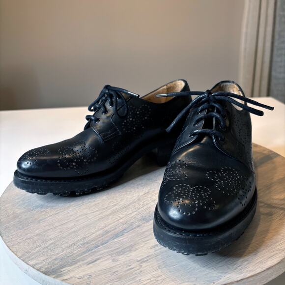 The Office of Angela Scott Miz Stewart Black Leather Oxford Shoes EU 38.5 US 8.5 - Picture 4 of 16